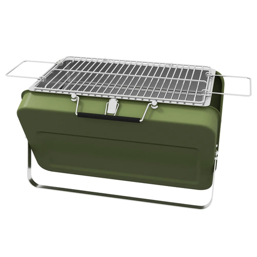 Metal Portable BBQ Grill, Green
