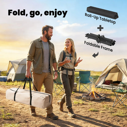 4ft Folding Camping Table, Waterproof Picnic Table, Black Picnic Tables & Camping Chairs at Gallery Canada