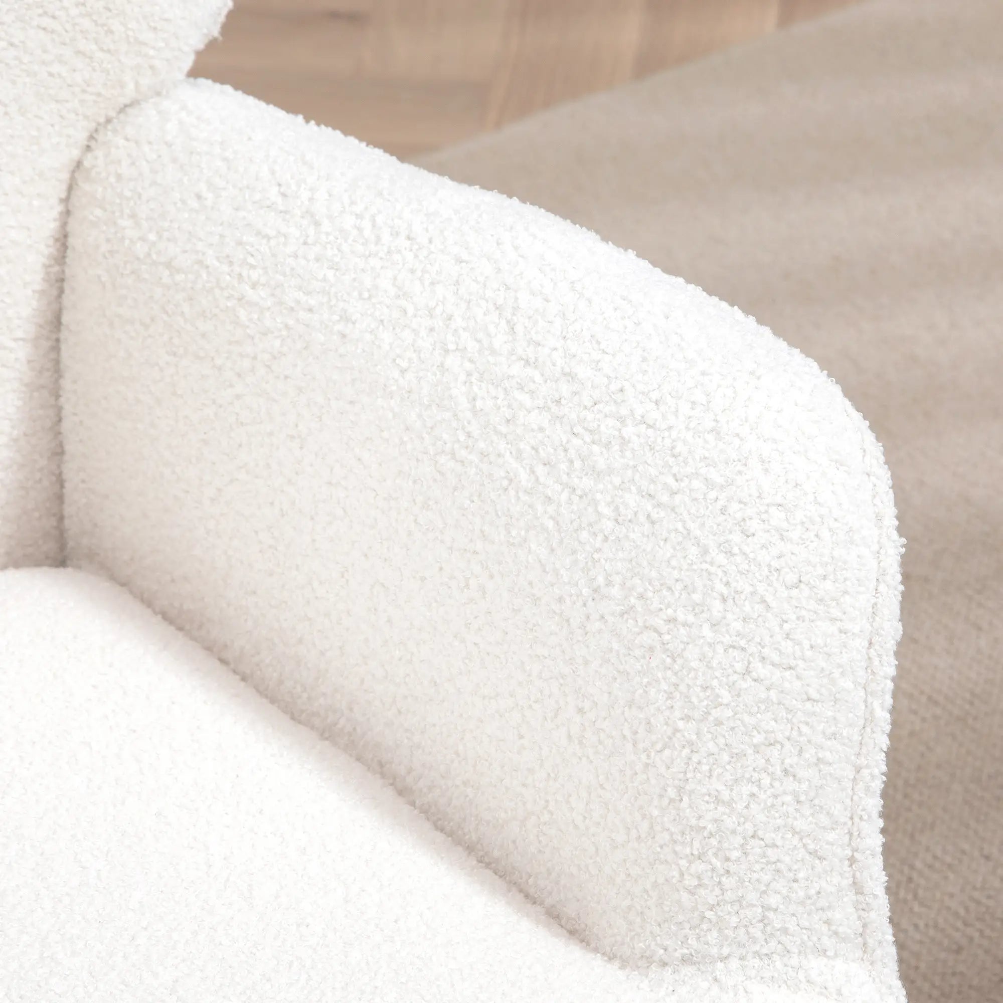 Sherpa Accent Chair, Upholstered Armchair, Fluffy Wingback, Cream White Accent Chairs at Gallery Canada