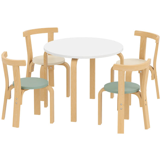 Wooden Kids Table and Chairs Set, Toddler Set for 3-8 Years, Green Kids Table Sets White, Green, Cream White at Gallery Canada