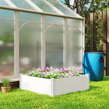 White Vinyl Raised Garden Bed Kit, 3 x 3 x 1ft Modular Elevated Box, White Raised Garden Beds at Gallery Canada
