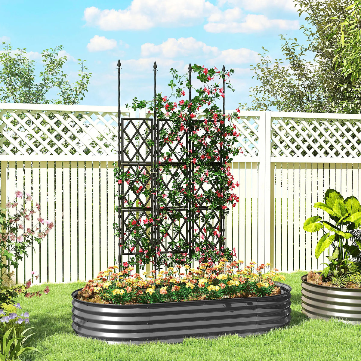 Foldable Garden Trellis, 33.5 x 77.6 Inch, Lattice Climbing Support, Black Plant Stands at Gallery Canada