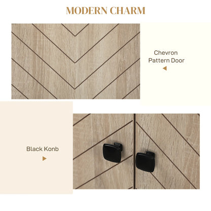 Modern Sideboard, 42.5" Buffet Cabinet, Adjustable Shelves, 3 Drawers, Oak Storage Cabinets at Gallery Canada