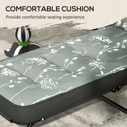 Outdoor Lounge Chair with Padded Cushion, Folding Reclining, Grey