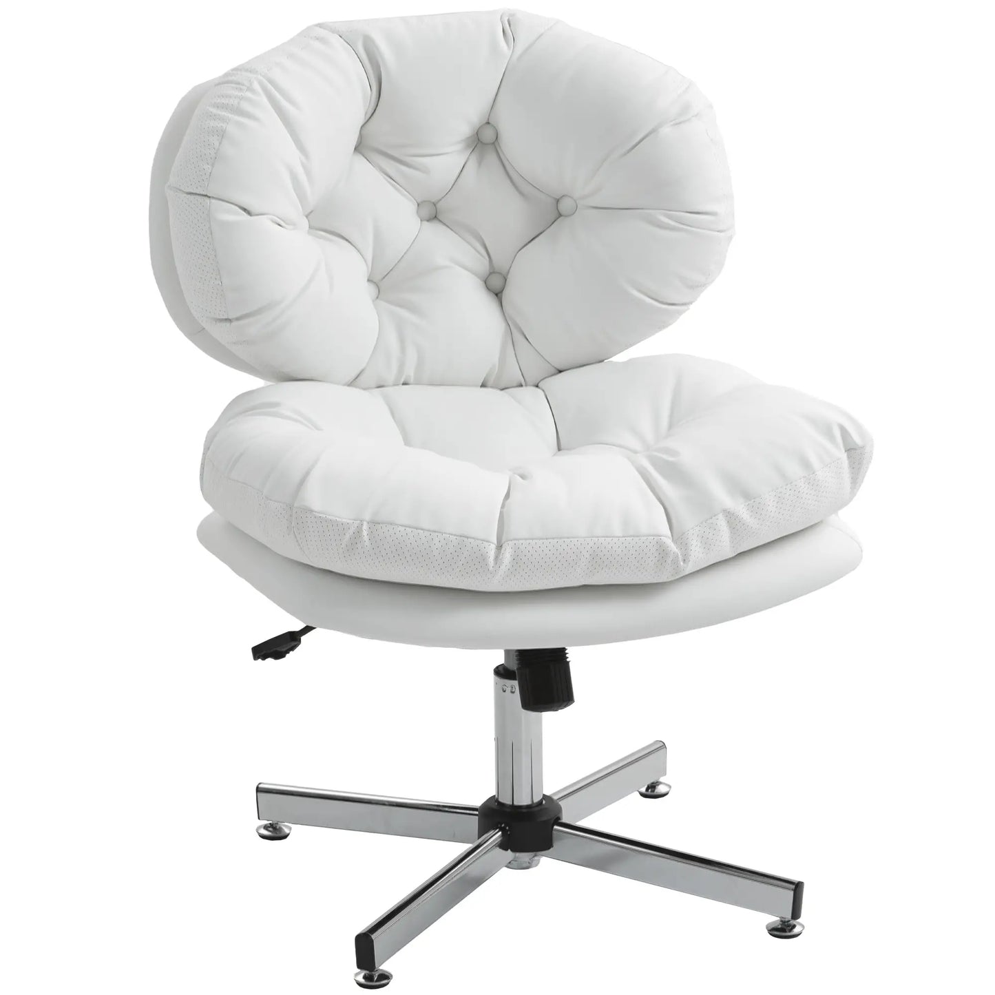 Armless Office Chair, Wide Padded Seat, Adjustable Height, White Task Chairs White at Gallery Canada