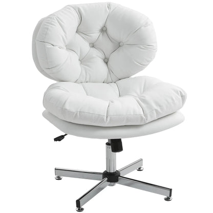Armless Office Chair, Wide Padded Seat, Adjustable Height, White Task Chairs White at Gallery Canada