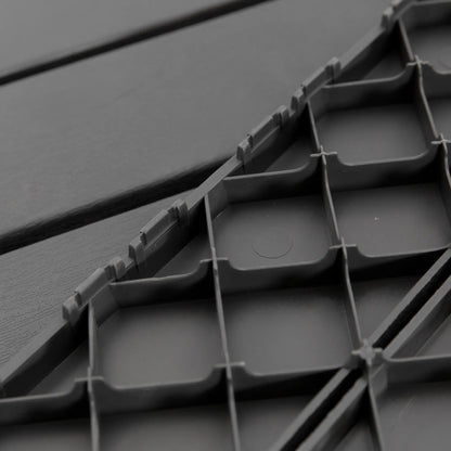 9 Pcs PP Interlocking Deck Tile, 12 x 12, Indoor Outdoor, Black Deck Tiles at Gallery Canada
