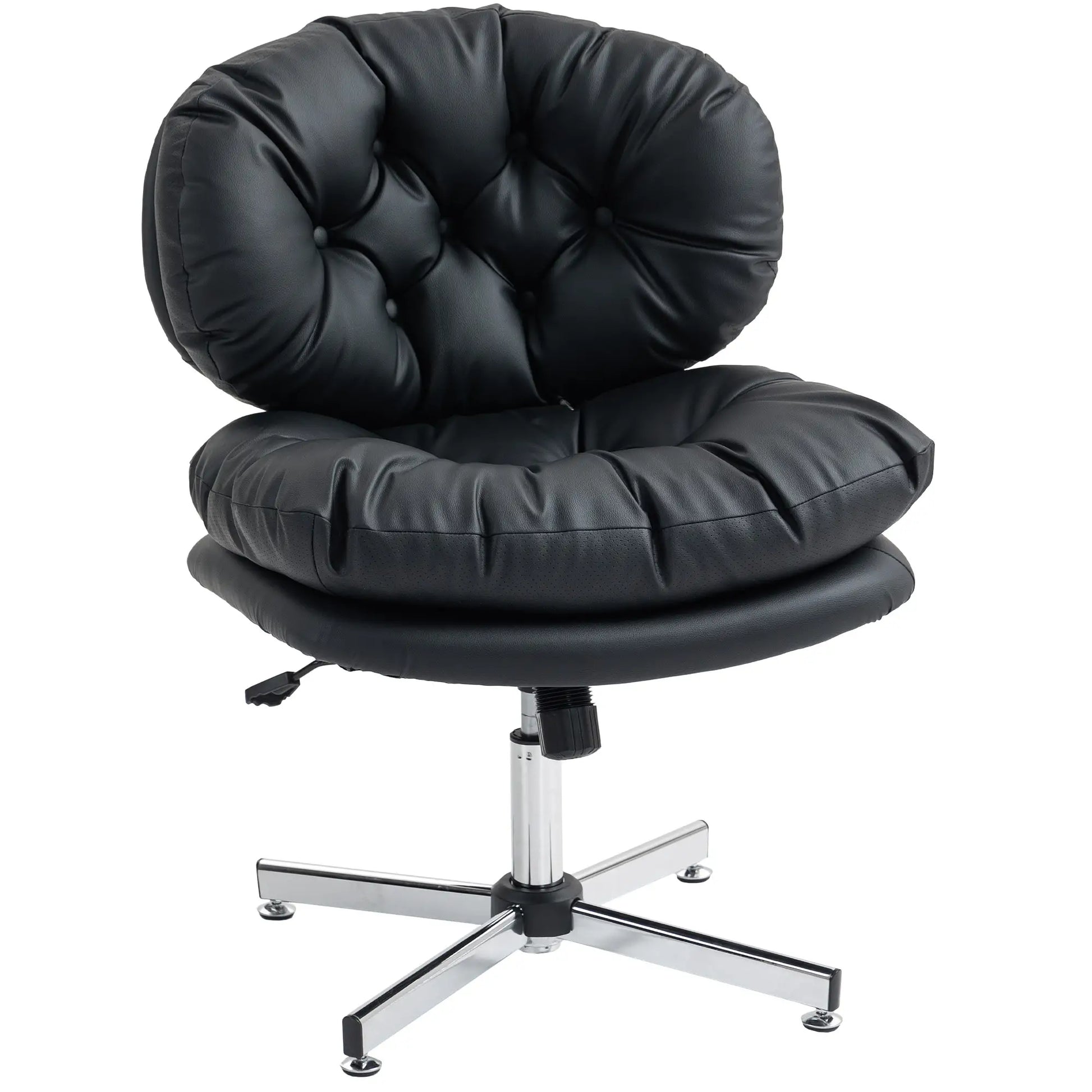Armless Office Chair, Wide Padded Seat, Adjustable Height, Black Task Chairs Black at Gallery Canada
