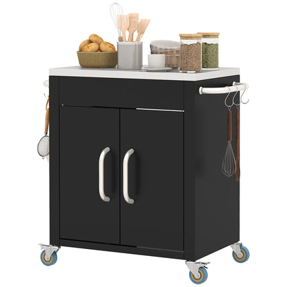 Outdoor BBQ Stand With Stainless Steel Top, Pizza Oven Table, Black Outdoor Grill Carts Black at Gallery Canada