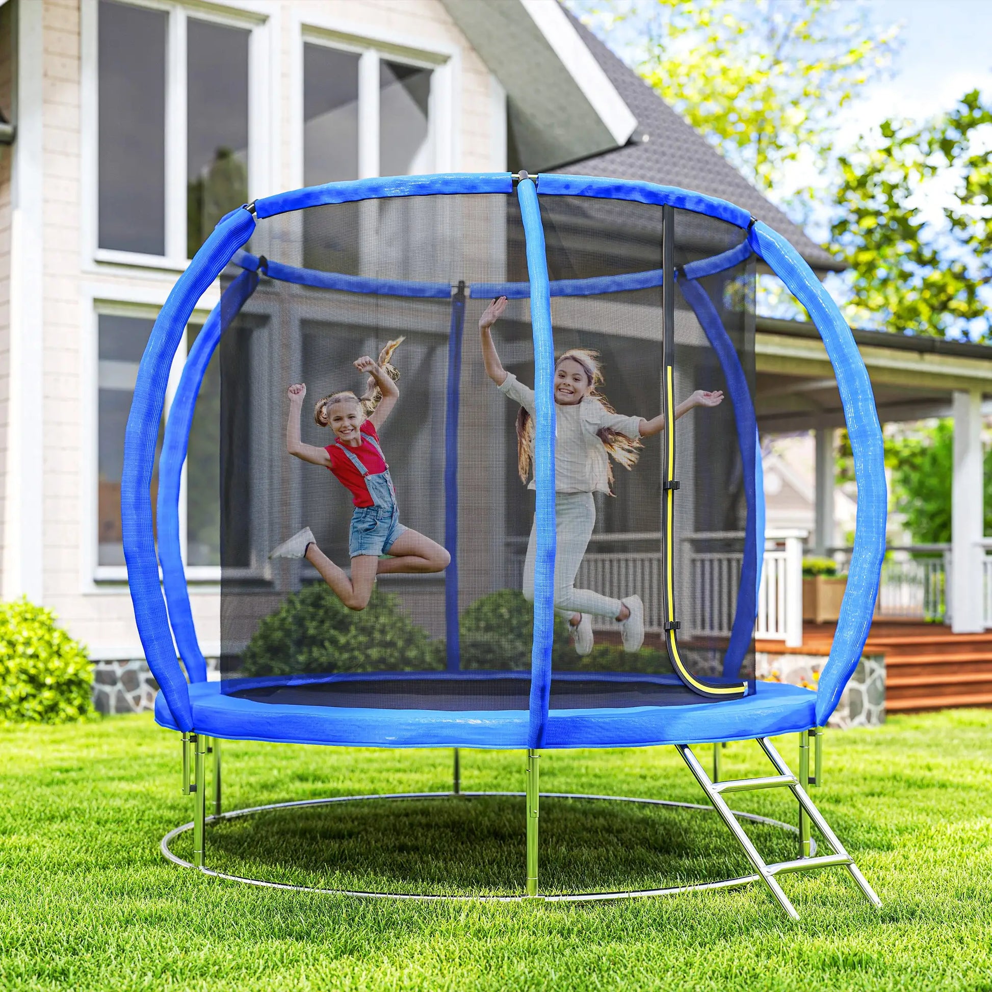 8ft Trampoline, ASTM Certified, Circular Base, Enclosure Net, Ladder Trampolines at Gallery Canada
