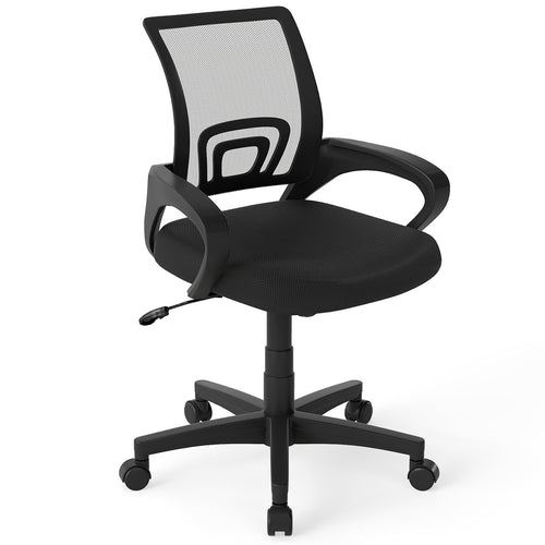 Mid-Back Mesh Office Chair Ergonomic Computer Chair with Lumbar Support, Black