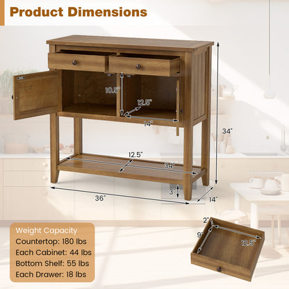 Mid-Century Console Table, Wood Coffee Bar, 2 Drawers, Walnut Coffee Tables at Gallery Canada