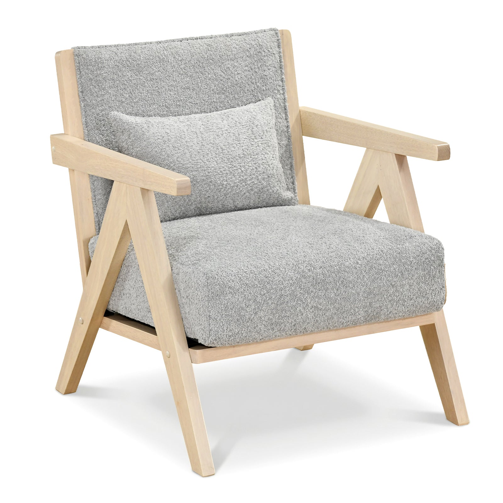 Mid-Century Modern Accent Chair, Artificial Leather Sofa, Gray Accent Chairs Gray at Gallery Canada