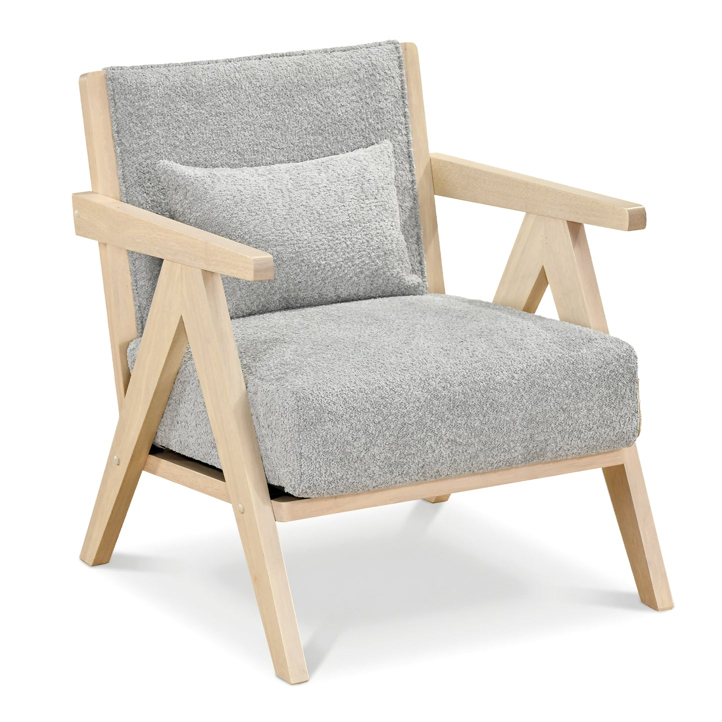 Mid-Century Modern Accent Chair, Artificial Leather Sofa, Gray Accent Chairs Gray at Gallery Canada