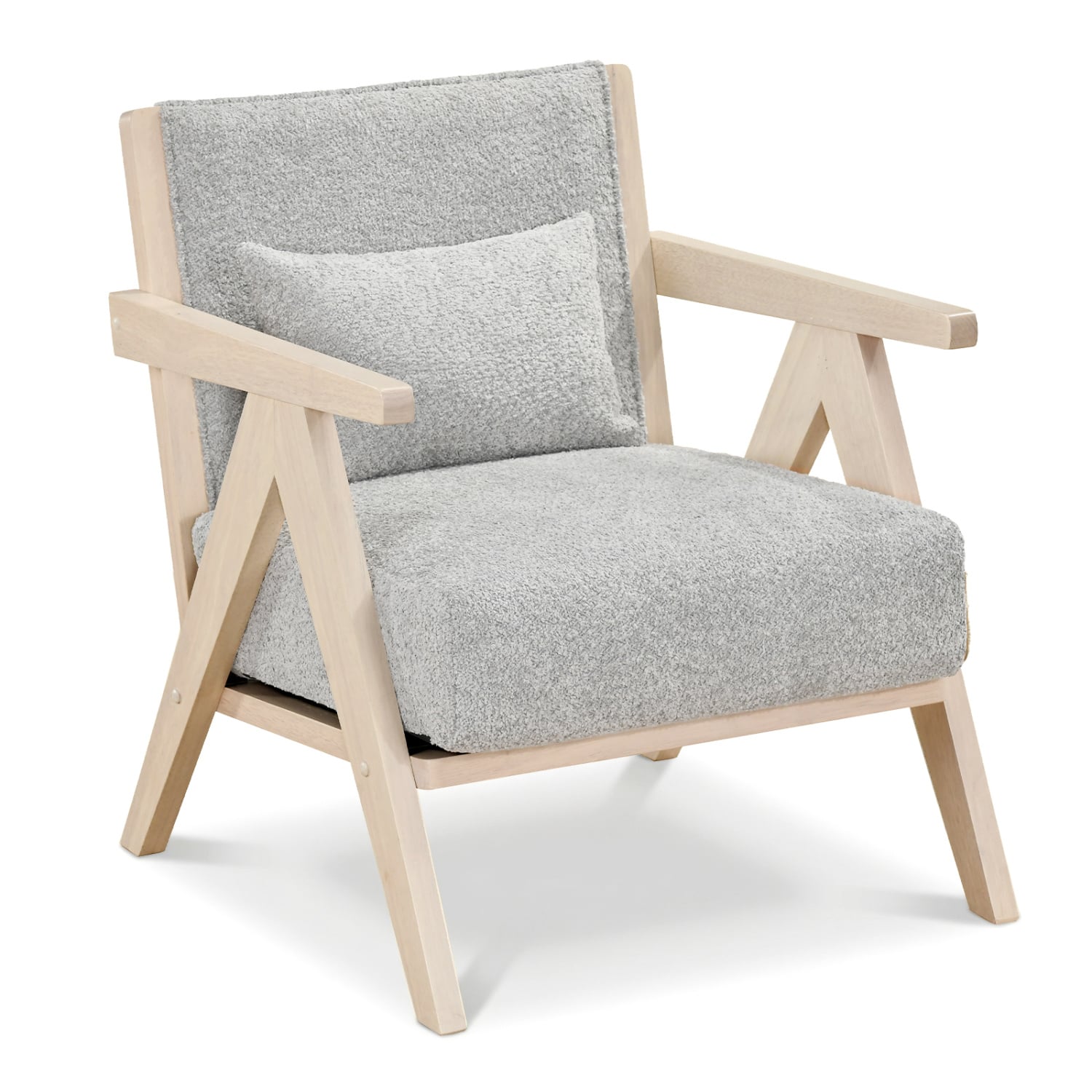 Mid-Century Modern Accent Chair, Artificial Leather Sofa, Gray Accent Chairs at Gallery Canada