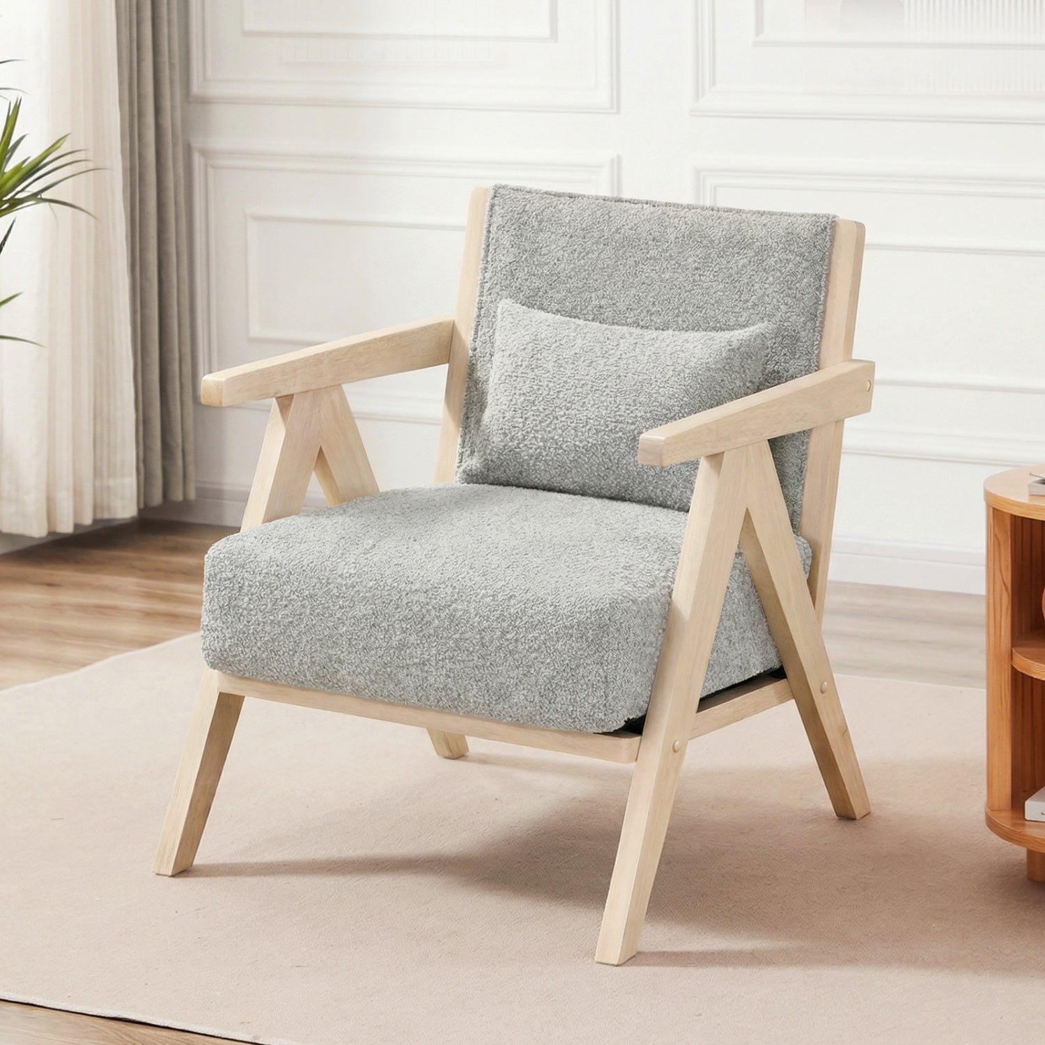 Mid-Century Modern Accent Chair, Artificial Leather Sofa, Gray Accent Chairs at Gallery Canada