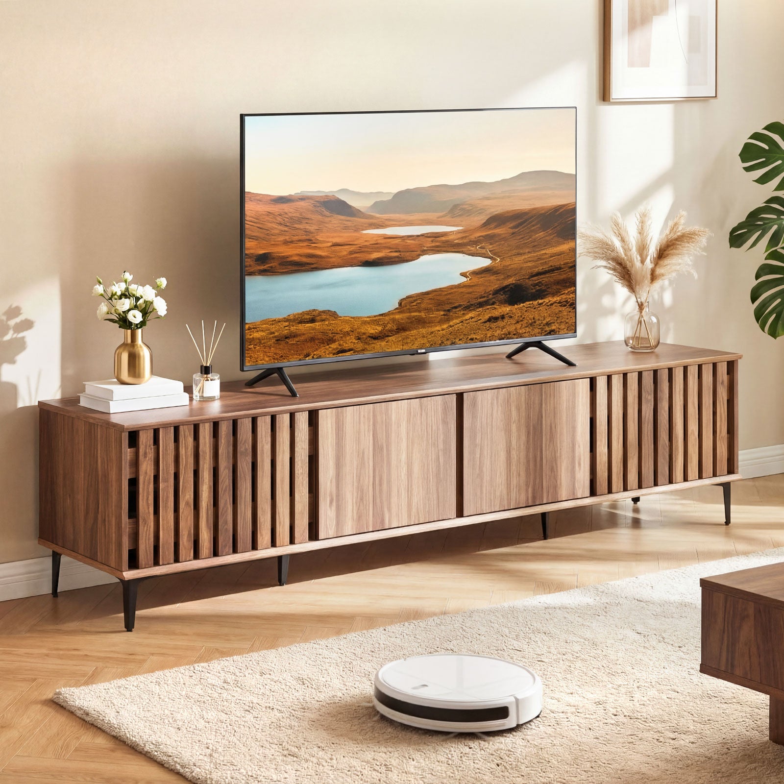 Mid Century Modern Entertainment Center, 4 Storage Cabinets, Walnut Entertainment Centers & TV Stands at Gallery Canada