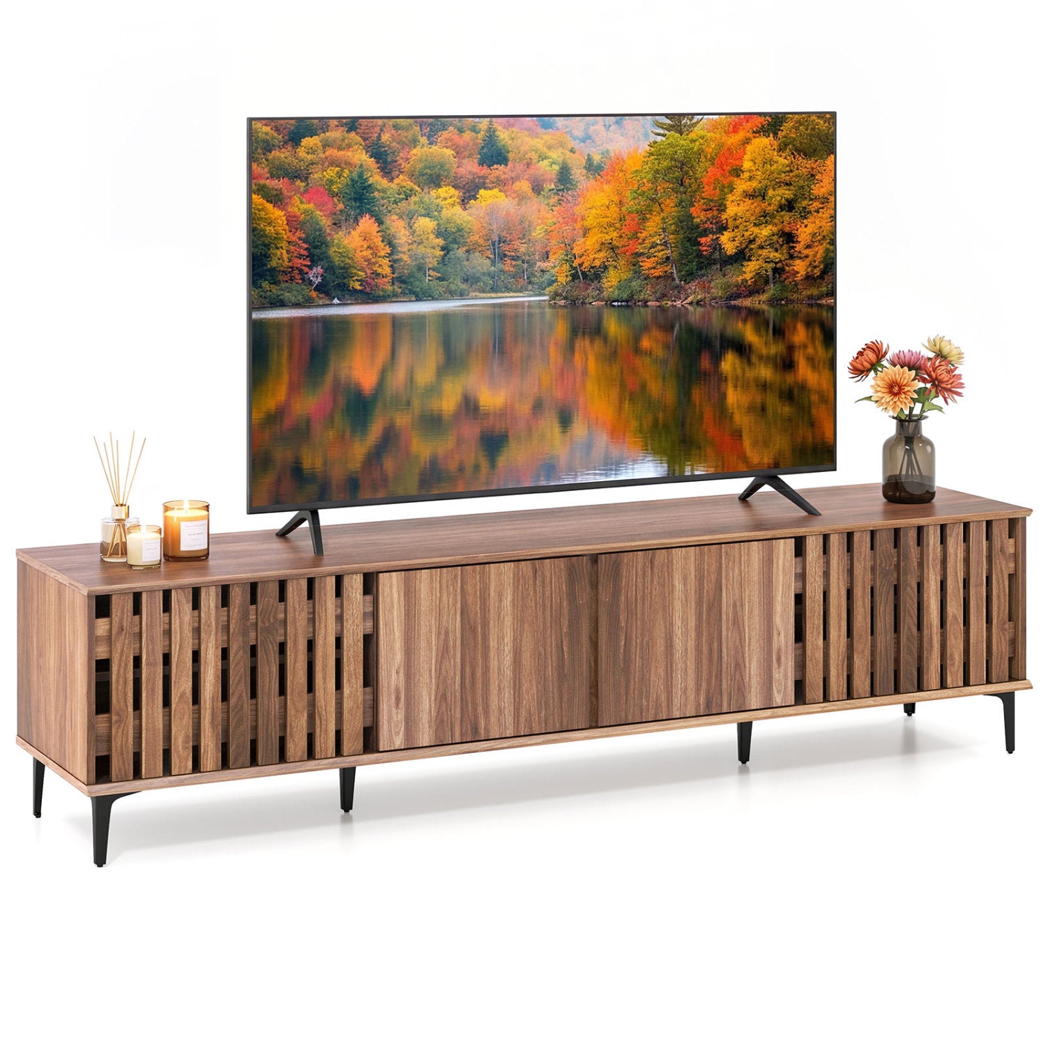 Mid Century Modern Entertainment Center, 4 Storage Cabinets, Walnut Entertainment Centers & TV Stands at Gallery Canada