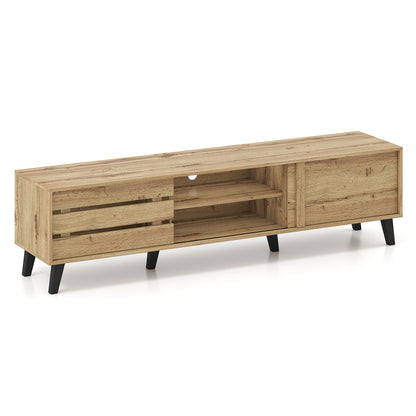 Mid Century Modern TV Stand, 80 Inch, Oak Entertainment Centers & TV Stands at Gallery Canada