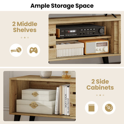 Mid Century Modern TV Stand, 80 Inch, Oak Entertainment Centers & TV Stands at Gallery Canada