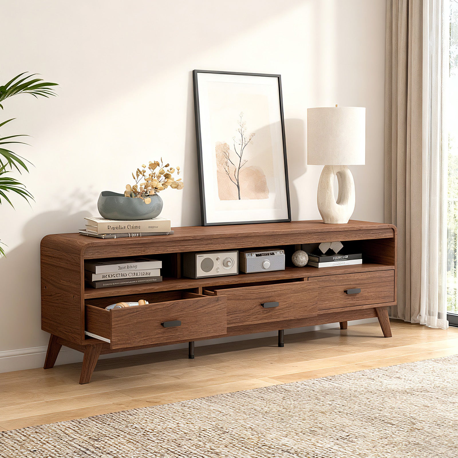 Mid Century Modern TV Stand for TVs up to 70