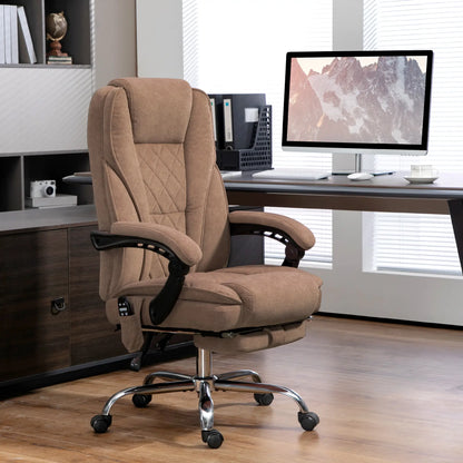 Massage Office Chair, Heated Reclining with Footrest, Adjustable Height, Brown Office Chairs at Gallery Canada
