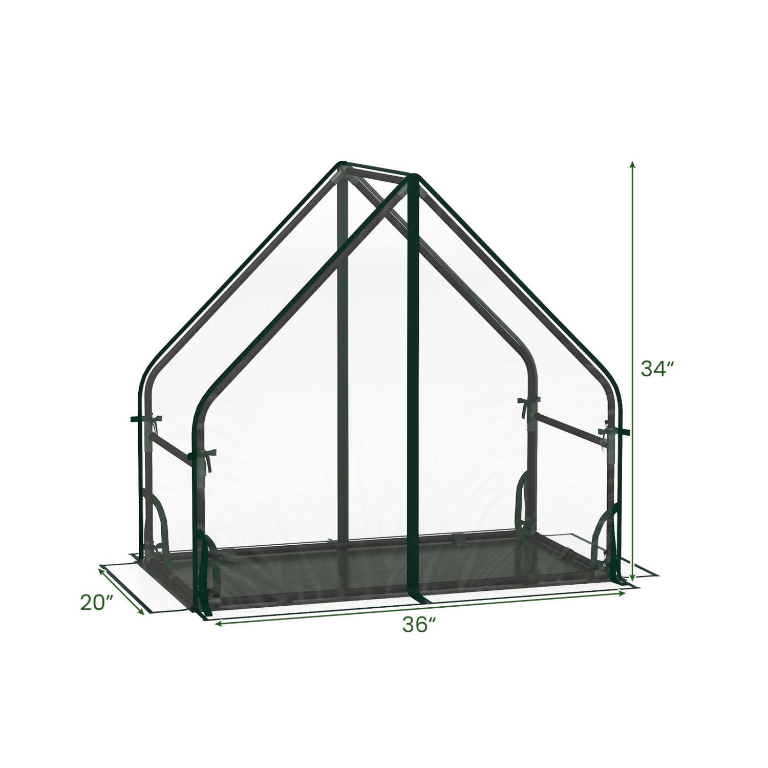 Mini House, Metal Frame, Transparent, Waterproof Bottom, Size S, Green Greenhouses at Gallery Canada