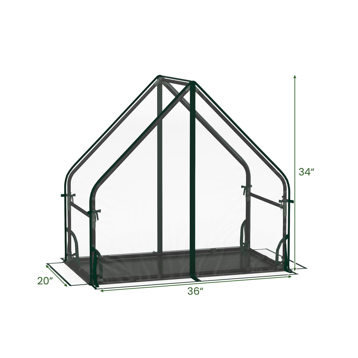 Mini House, Metal Frame, Transparent, Waterproof Bottom, Size S, Green Greenhouses at Gallery Canada