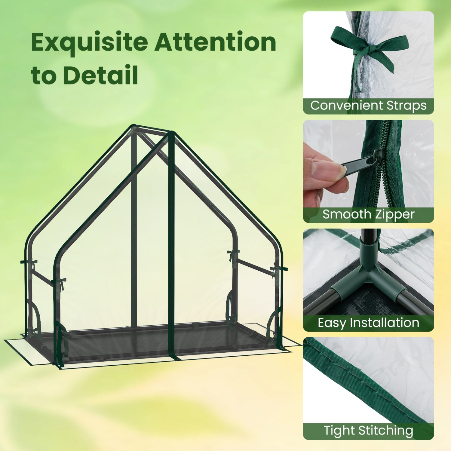 Mini House, Metal Frame, Transparent, Waterproof Bottom, Size S, Green Greenhouses at Gallery Canada