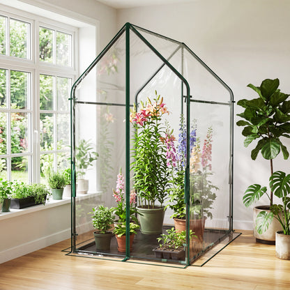 Mini Green House Metal Frame with Waterproof Bottom Mat and Wind Ropes-XL, Transparent Greenhouses at Gallery Canada