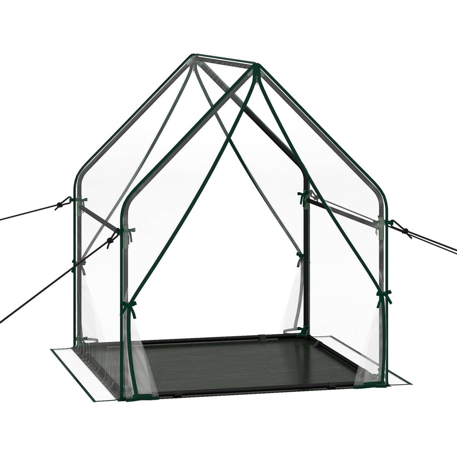 Mini Green House Metal Frame with Waterproof Bottom Mat and Wind Ropes-M, Transparent Greenhouses Transparent at Gallery Canada