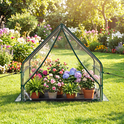 Mini House, Metal Frame, Transparent, Waterproof Bottom, Size S, Green Greenhouses at Gallery Canada