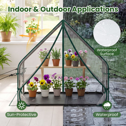 Mini House, Metal Frame, Transparent, Waterproof Bottom, Size S, Green Greenhouses at Gallery Canada
