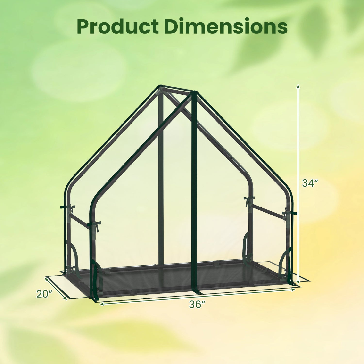 Mini House, Metal Frame, Transparent, Waterproof Bottom, Size S, Green Greenhouses at Gallery Canada