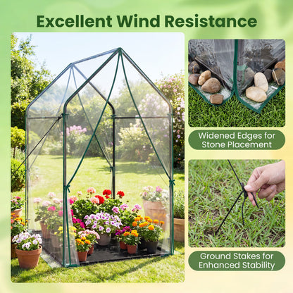 Mini Green House Metal Frame with Waterproof Bottom Mat and Wind Ropes-XL, Transparent Greenhouses at Gallery Canada