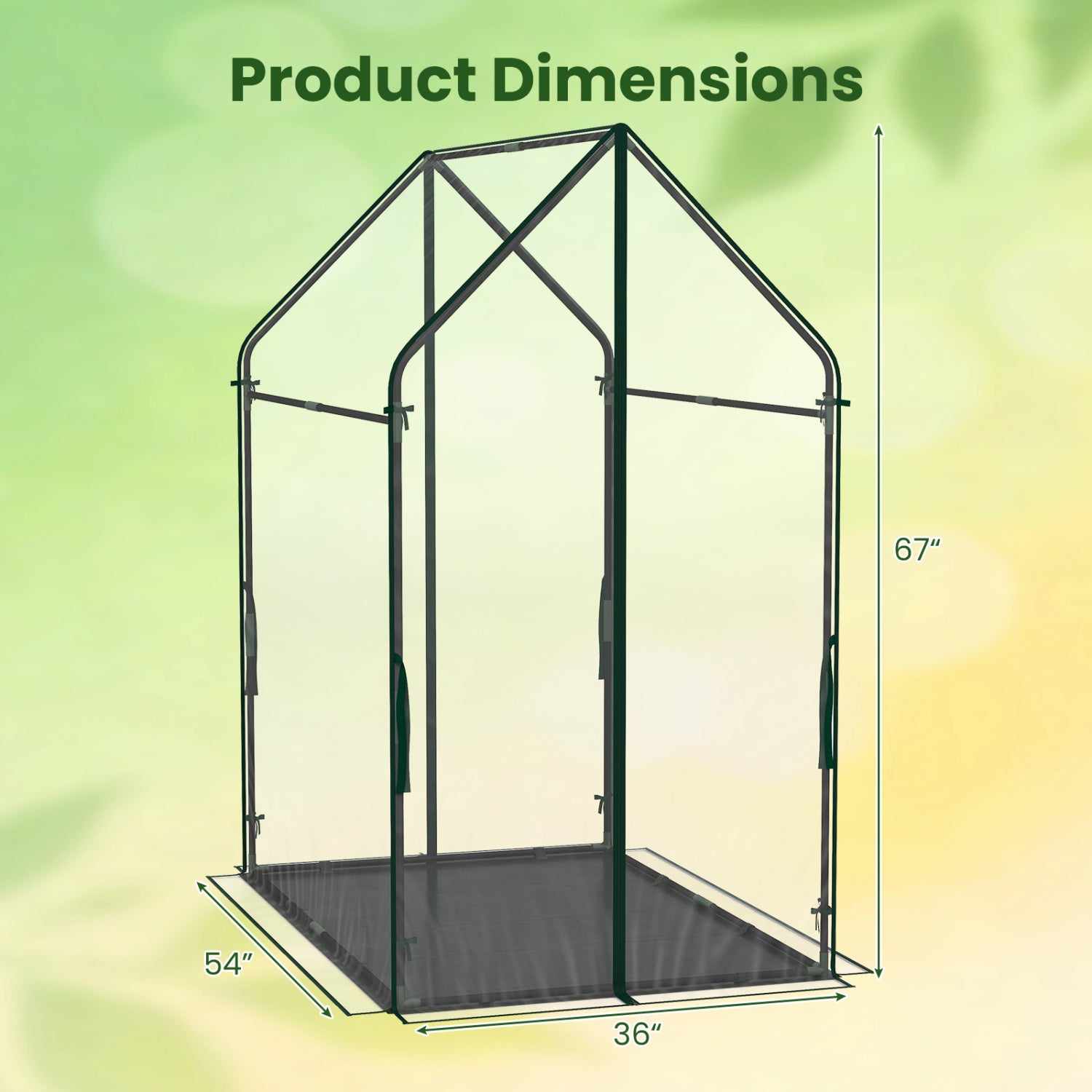 Mini Green House Metal Frame with Waterproof Bottom Mat and Wind Ropes-XL, Transparent Greenhouses at Gallery Canada