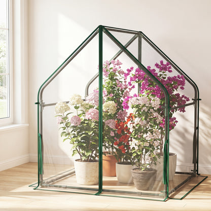 Mini Green House Metal Frame with Waterproof Bottom Mat and Wind Ropes-M, Transparent Greenhouses at Gallery Canada