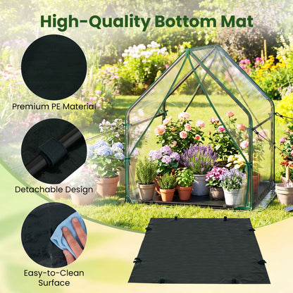 Mini Green House Metal Frame with Waterproof Bottom Mat and Wind Ropes-M, Transparent Greenhouses at Gallery Canada