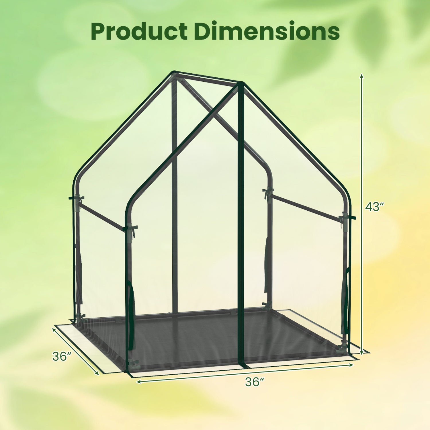 Mini Green House Metal Frame with Waterproof Bottom Mat and Wind Ropes-M, Transparent Greenhouses at Gallery Canada