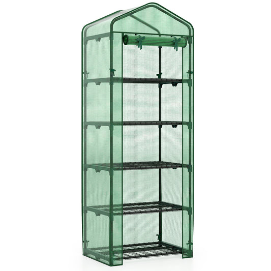 Mini Greenhouse Portable Plant Grow House with 5 Tier Shelves, Green Greenhouses Green at Gallery Canada