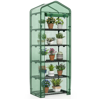 Mini Greenhouse Portable Plant Grow House with 5 Tier Shelves, Green Greenhouses at Gallery Canada