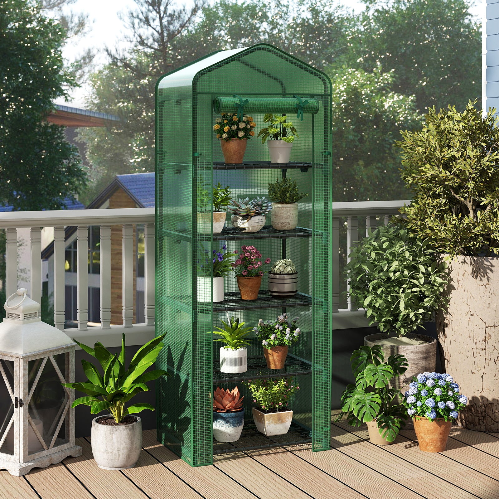Mini Greenhouse Portable Plant Grow House with 5 Tier Shelves, Green Greenhouses at Gallery Canada