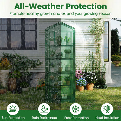 Mini Greenhouse Portable Plant Grow House with 5 Tier Shelves, Green Greenhouses at Gallery Canada
