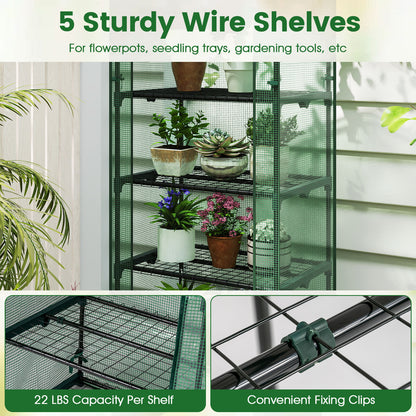 Mini Greenhouse Portable Plant Grow House with 5 Tier Shelves, Green Greenhouses at Gallery Canada