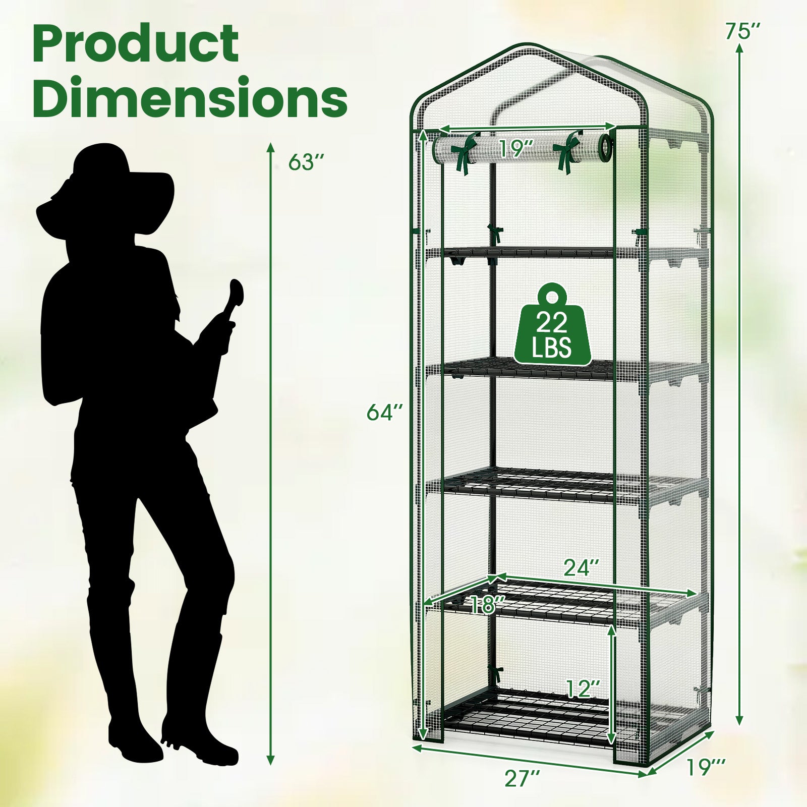 Mini Greenhouse Portable Plant Grow House with 5 Tier Shelves, White Greenhouses at Gallery Canada