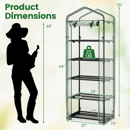 Mini Greenhouse Portable Plant Grow House with 5 Tier Shelves, White Greenhouses at Gallery Canada