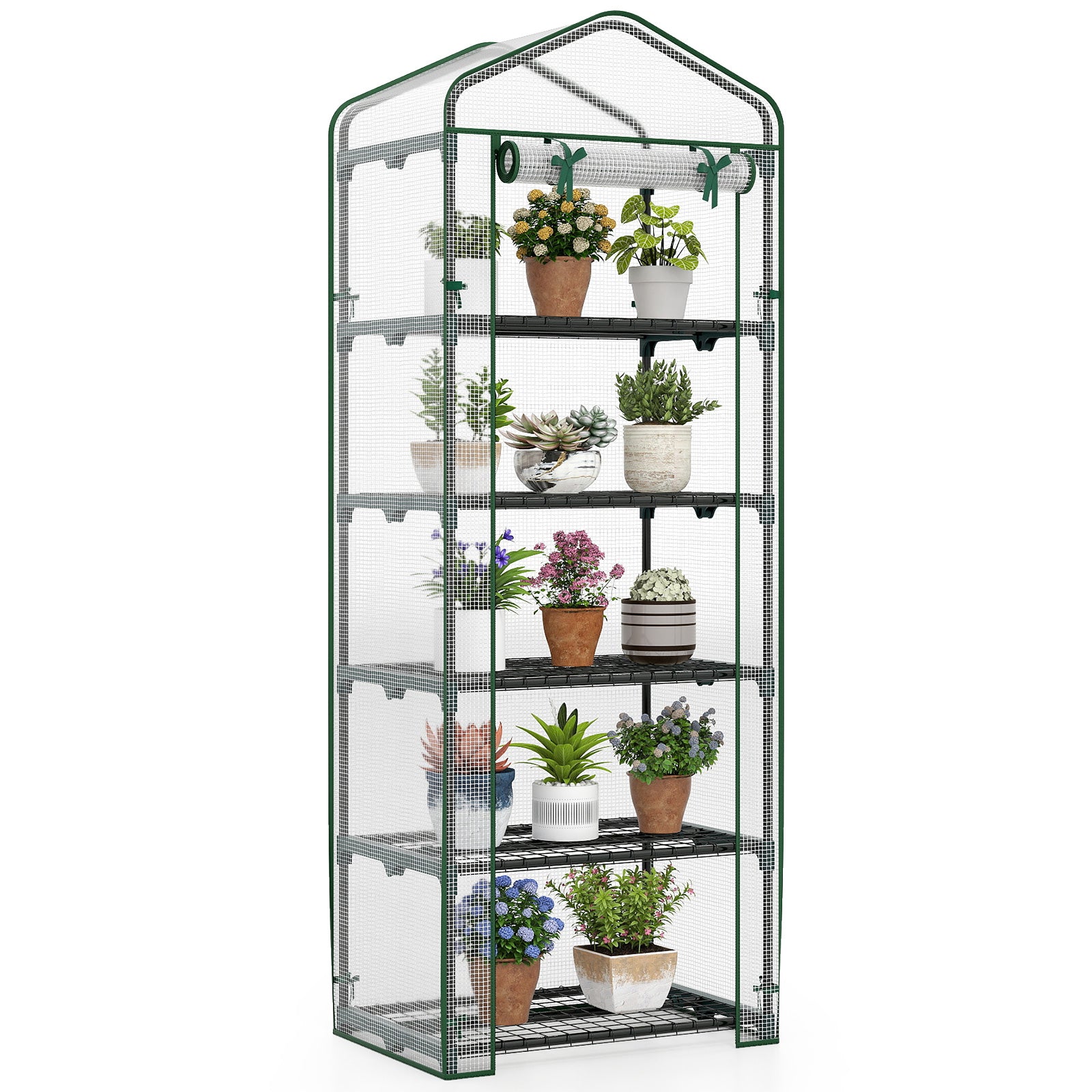 Mini Greenhouse Portable Plant Grow House with 5 Tier Shelves, White Greenhouses at Gallery Canada