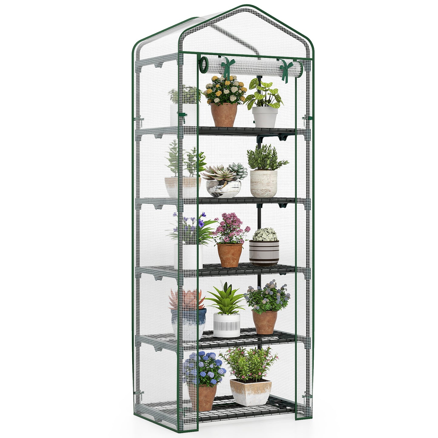Mini Greenhouse Portable Plant Grow House with 5 Tier Shelves, White Greenhouses at Gallery Canada