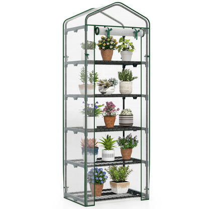 Mini Greenhouse Portable Plant Grow House with 5 Tier Shelves, White Greenhouses at Gallery Canada