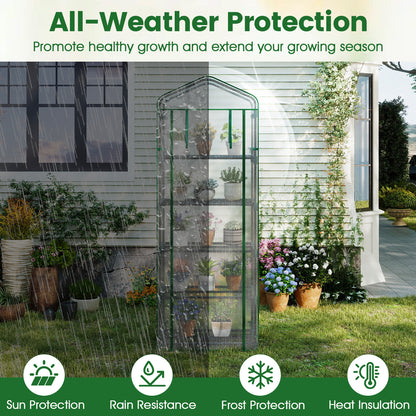 Mini Greenhouse Portable Plant Grow House with 5 Tier Shelves, White Greenhouses at Gallery Canada